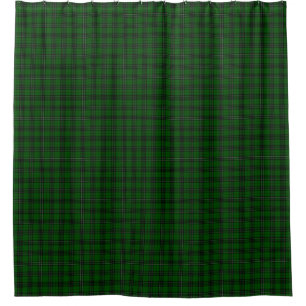 MacLean Tartan Green and Black Plaid Shower Curtain