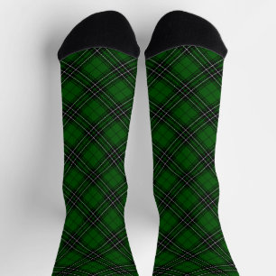 MacLean Tartan Green and Black Plaid Socks
