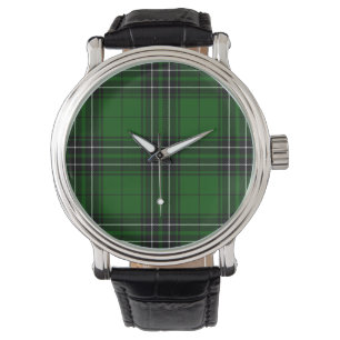 MacLean Tartan Green and Black Plaid Watch