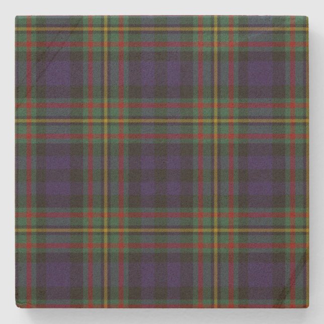 MacLellan Clan Tartan Plaid Stone Coaster (Front)