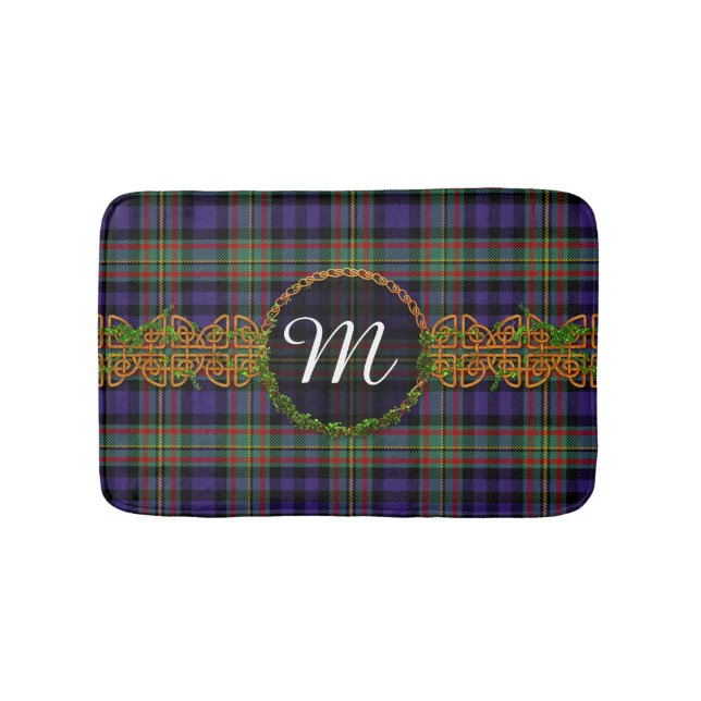 MacLellan Tartan And Monogram Bath Mat (Front)