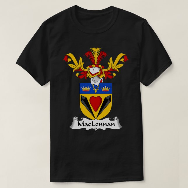MacLennan Coat of Arms Family Crest  T-Shirt (Design Front)