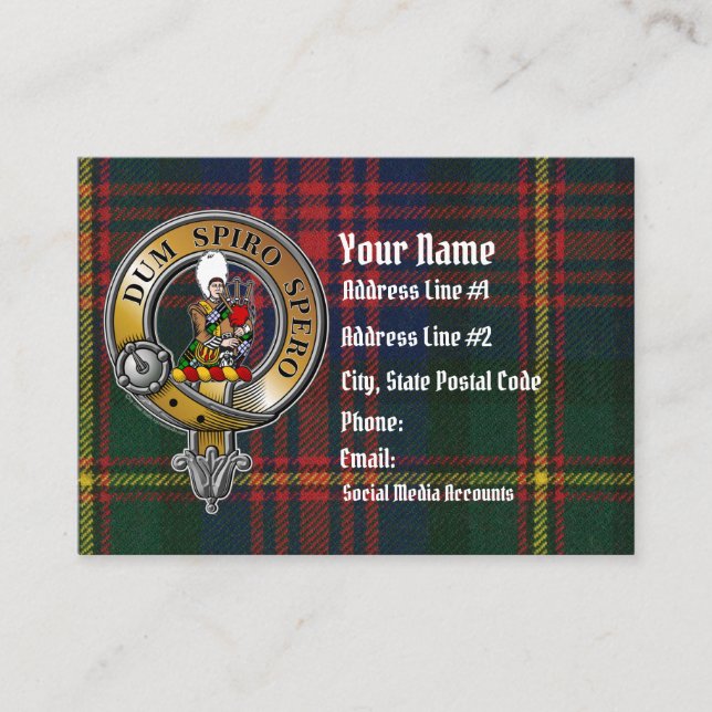 MacLennan Tartan & Badge Business Card (Front)