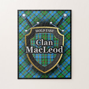 MacLeod Clan Harris Tartan Swords and Shield Jigsaw Puzzle