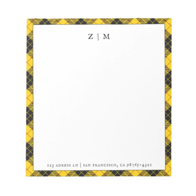 MacLeod Clan Tartan Plaid Pattern Notepad (Front)