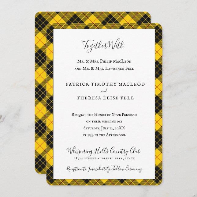 MacLeod Clan Tartan Scottish Plaid Invitation (Front/Back)