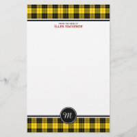 MacLeod Clan Tartan Yellow Plaid Monogram