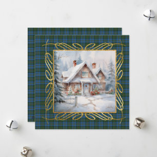 MacLeod Harris Ancient Scottish Tartan Christmas  Holiday Card