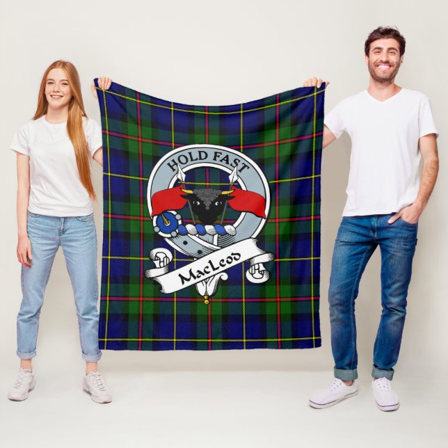 MacLeod Of Harris Modern Clan Badge Tartan Plaid Fleece Blanket (In Situ)