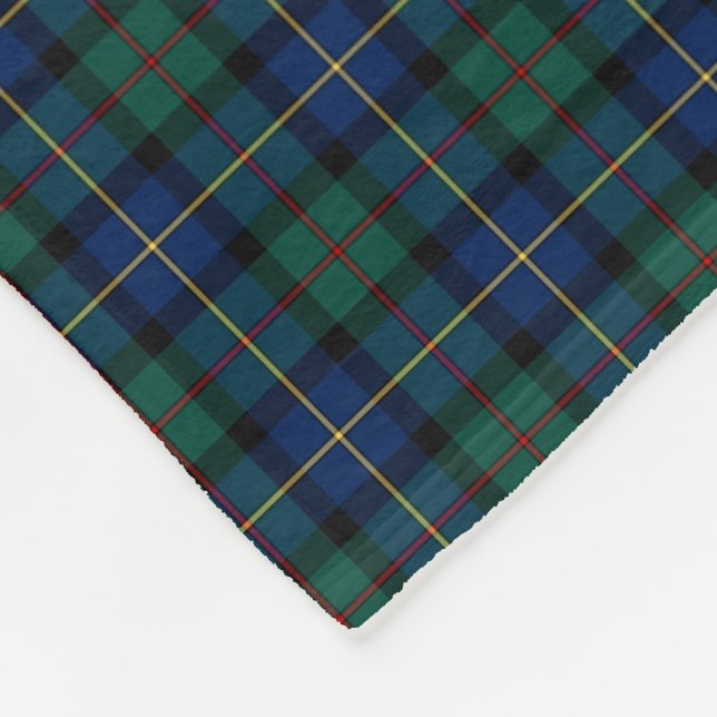 MacLeod of Skye Blue and Green Tartan Fleece Blanket (Corner)
