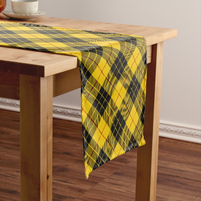 MacLeod Scottish Clan Tartan Plaid Pattern Short Table Runner (In Situ)