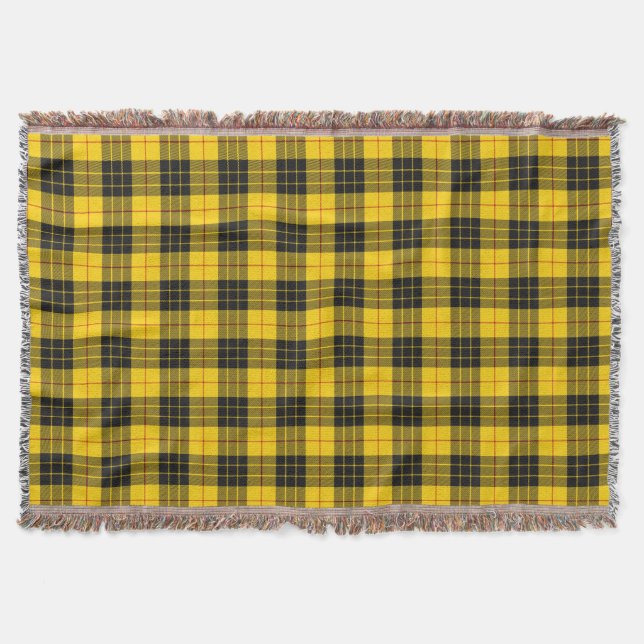 MacLeod Scottish Clan Tartan Plaid Pattern Throw Blanket (Front)