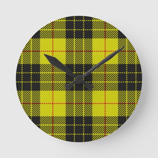 MacLeod tartan pattern Round Clock (Front)