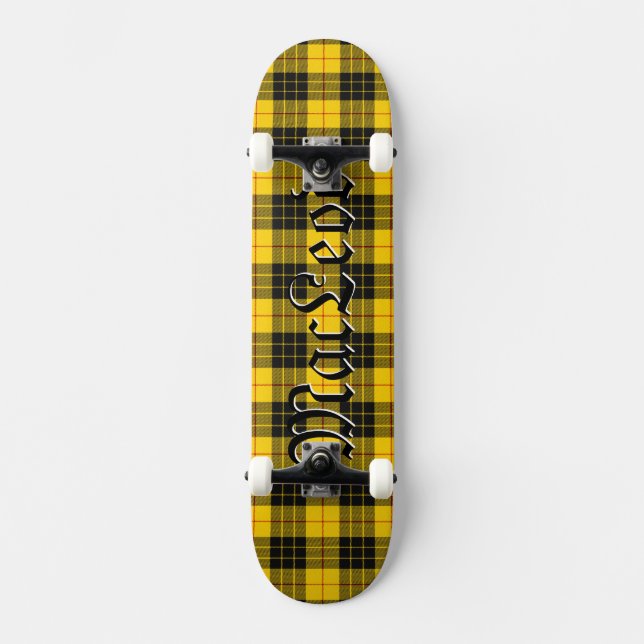 MacLeod Tartan Scottish Plaid Pattern Skateboard (Front)