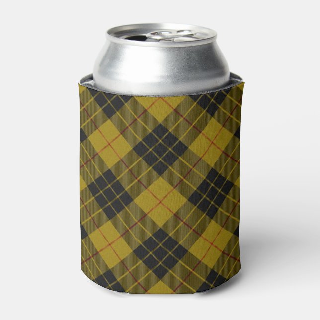 MacLeod tartan yellow black plaid Can Cooler (Can Front)