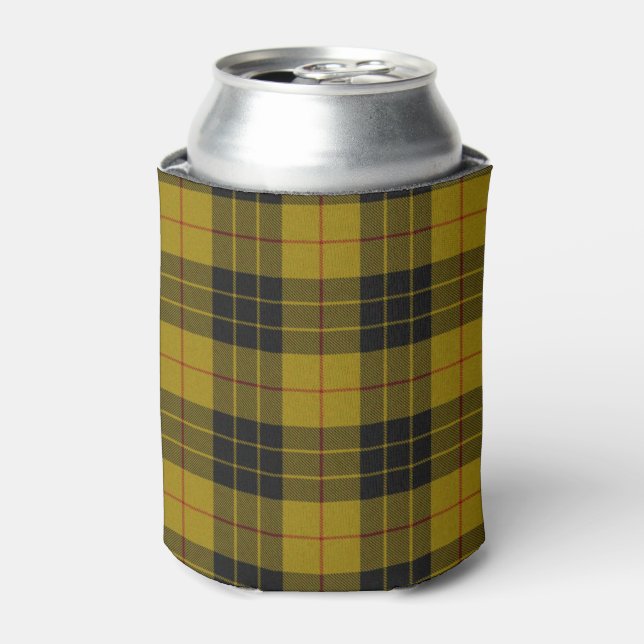 MacLeod tartan yellow black plaid Can Cooler (Can Front)