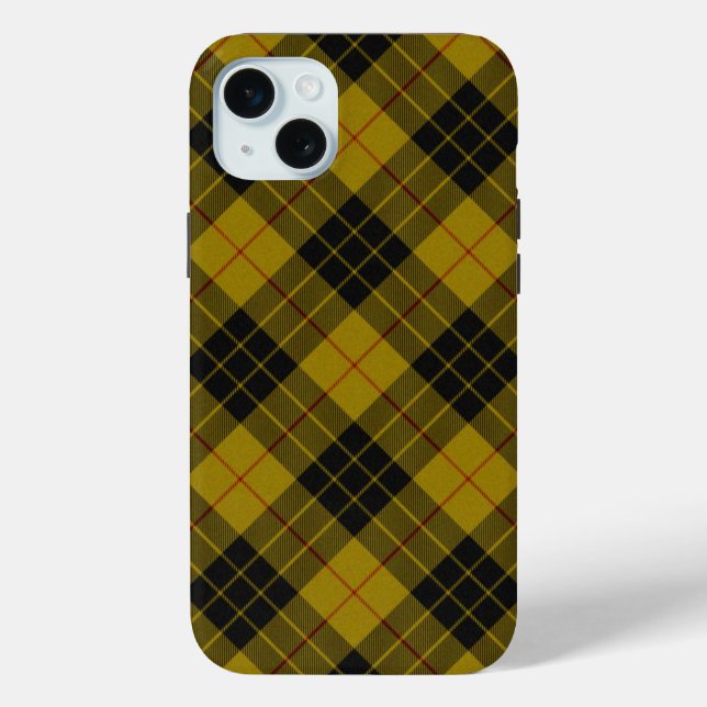 MacLeod tartan yellow black plaid Case-Mate iPhone Case (Back)