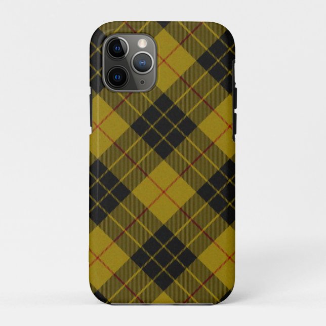 MacLeod tartan yellow black plaid Case-Mate iPhone Case (Back)