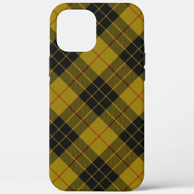 MacLeod tartan yellow black plaid Case-Mate iPhone Case (Back)