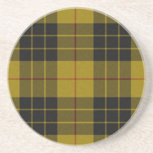 MacLeod tartan yellow black plaid Coaster