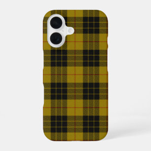 MacLeod tartan yellow black plaid iPhone 16 Case