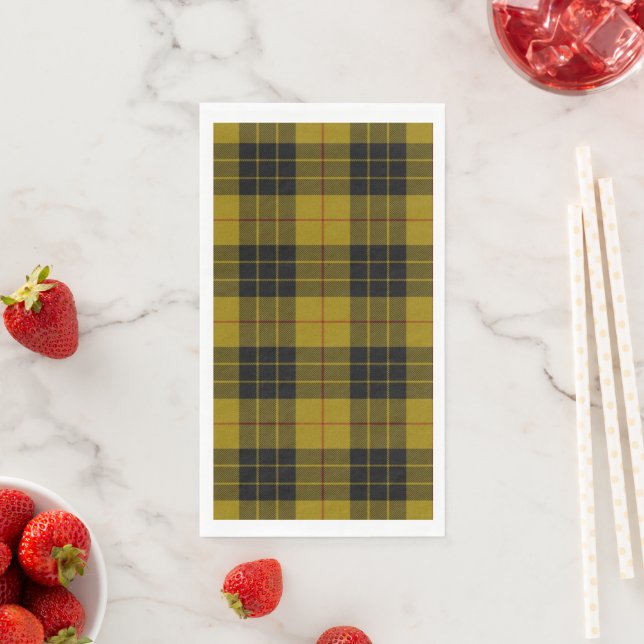 MacLeod tartan yellow black plaid Napkin (Insitu)