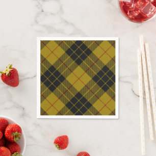 MacLeod tartan yellow black plaid Napkin