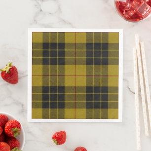 MacLeod tartan yellow black plaid Napkin