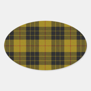 MacLeod tartan yellow black plaid Oval Sticker