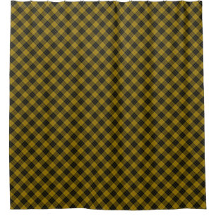 MacLeod tartan yellow black plaid Shower Curtain