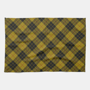 MacLeod tartan yellow black plaid Tea Towel