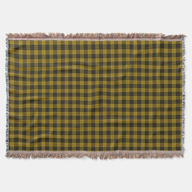 MacLeod tartan yellow black plaid Throw Blanket (Front)