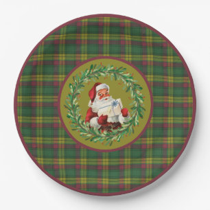 MacMillan Scottish Clan Tartan Christmas Paper Plate
