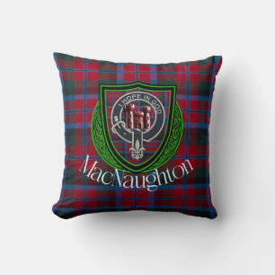 MacNaughton Scottish Clan Tartan & Crest Cushion