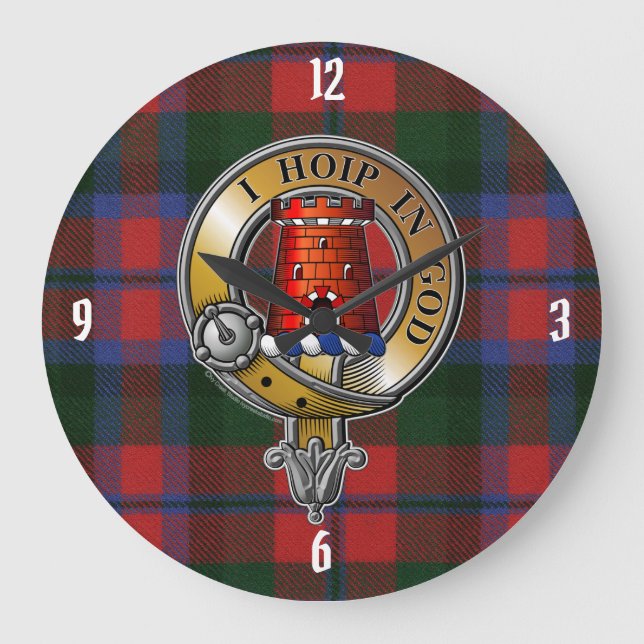 MacNaughton Tartan & Badge Large Clock (Front)