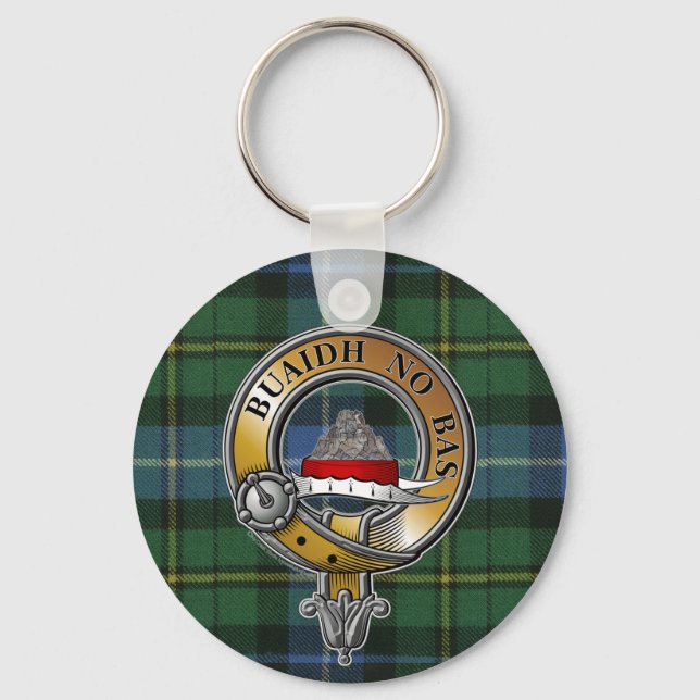 MacNeil-Barra Tartan & Badge Key Ring (Front)