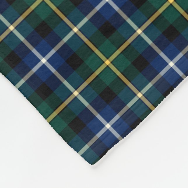 MacNeil of Barra Blue and Green Clan Tartan Fleece Blanket (Corner)