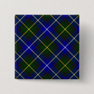 Macneil of Barra tartan blue green plaid 15 Cm Square Badge