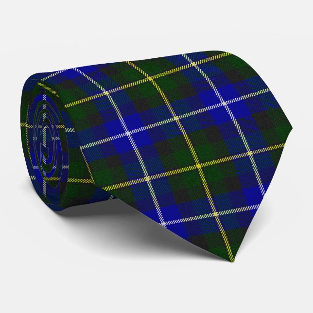 Macneil of Barra tartan blue green plaid Tie (Rolled)