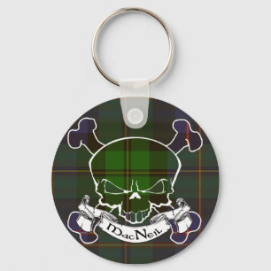 MacNeil Tartan Skull Key Ring