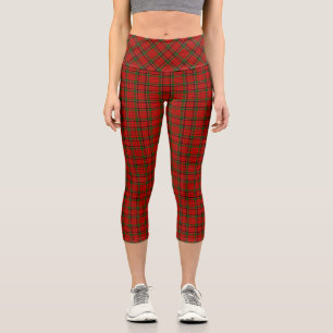 MacNicol tartan red green plaid Capri Leggings