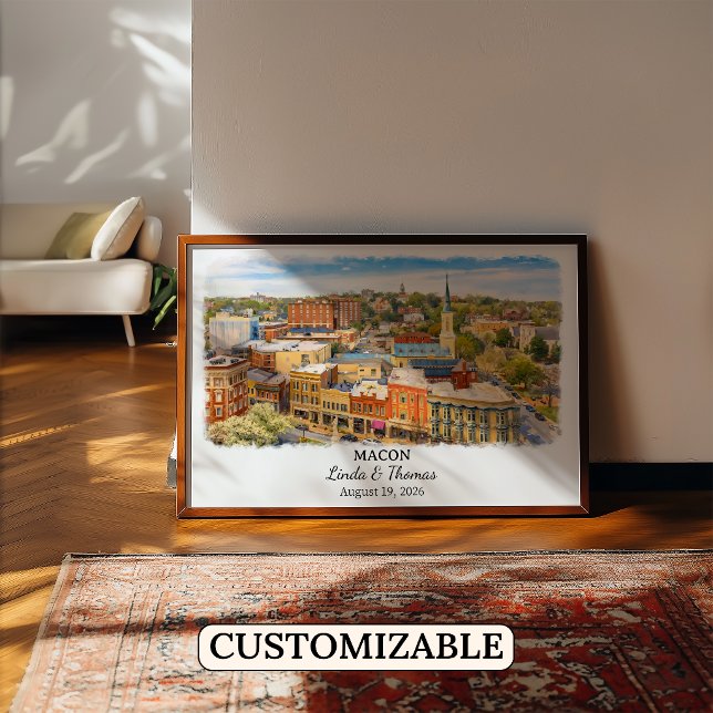 Macon Georgia Poster, Watercolor, Custom Poster (Creator Uploaded)