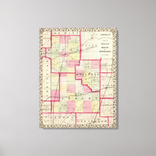 Macon, Moultrie, Shelby counties Canvas Print (Front)