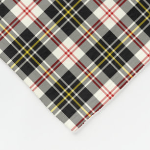 MacPherson Clan Black and White Dress Tartan Fleece Blanket