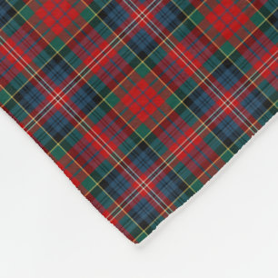 MacPherson Clan Red, Blue, and Green Tartan Fleece Blanket