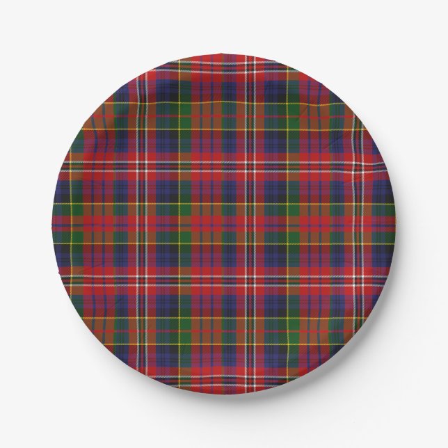 MacPherson Clan Tartan Plaid Paper Plate (Front)