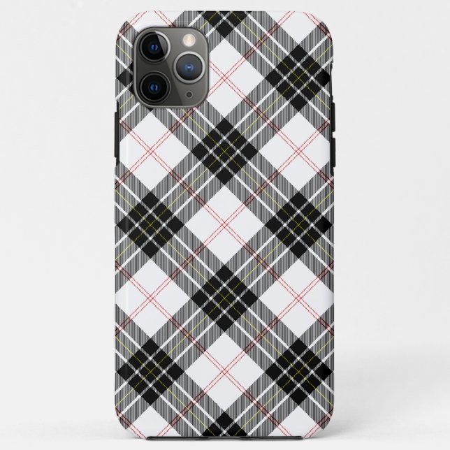 MacPherson tartan black white plaid Case-Mate iPhone Case (Back)