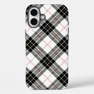MacPherson tartan black white plaid iPhone 16 Plus Case