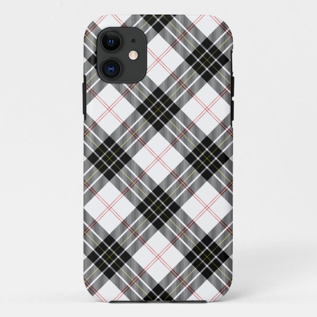 MacPherson tartan black white plaid Case-Mate iPhone Case (Back)