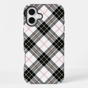 MacPherson tartan black white plaid iPhone 16 Plus Case